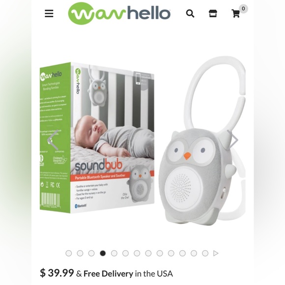 Wavhello soundbub Portable Bluetooth Speaker and Soother - Picture 2 of 7